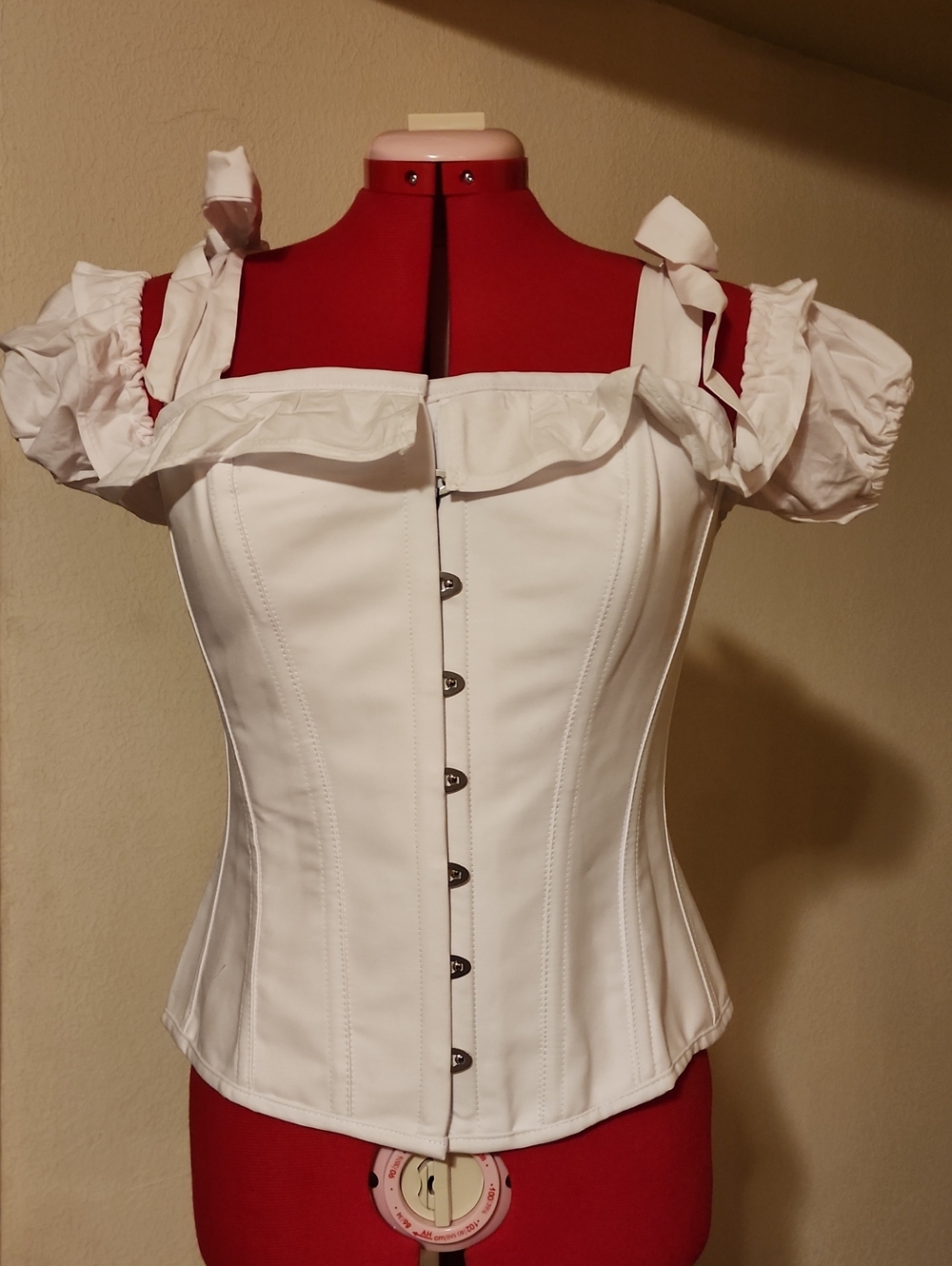 Corset Story White Off-Shoulder Puff Sleeve Corset Top – Brand New – UK 18
